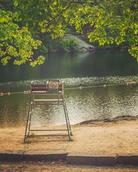 Scenic view of lake against trees