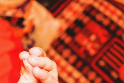 Close-up of woman's hand