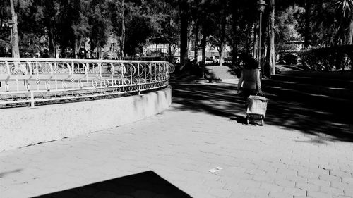 View of empty footpath