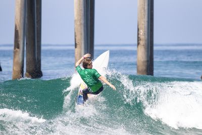 Man surfing in sea