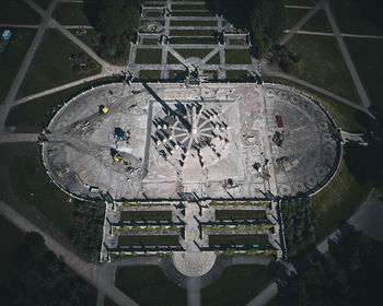 High angle view of patterned structure at park