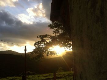 Scenic view of landscape at sunset