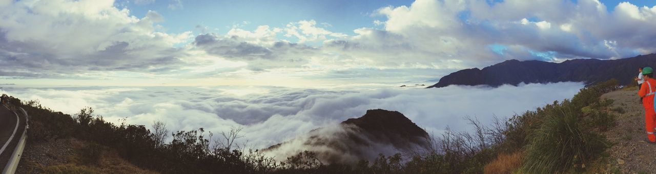 cloud - sky, mountain, landscape, mountain range, sky, nature, beauty in nature, tree, scenics, mountain peak, outdoors, no people, milky way, day, star - space