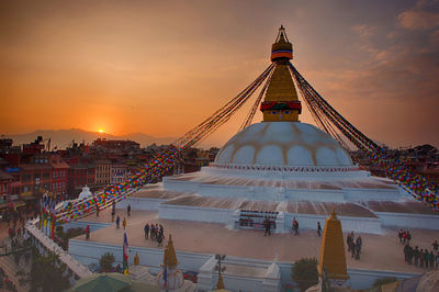 View of boudhanath pagoda,and registration,world heritage site in kathmandu, nepal.