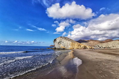 Scenic view of beach against sky