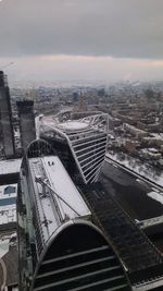 High angle view of buildings in city