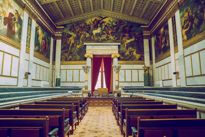 View of empty corridor in building