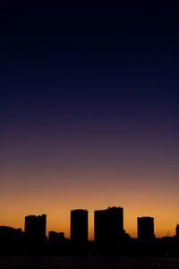 Silhouette buildings against sky during sunset