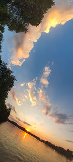 Scenic view of silhouette trees against sky during sunset