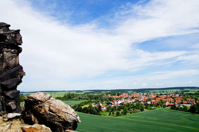 Panoramic view of trees against sky