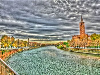 View of clock tower in city