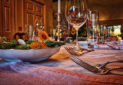 Close-up of food on table