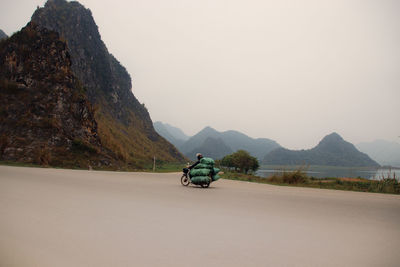 Scenic view of road against clear sky