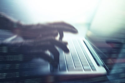 Close-up of piano keys