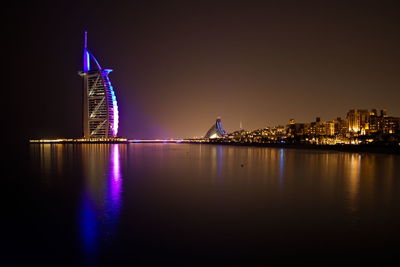 Illuminated city at night