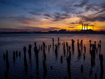 Scenic view of sunset over sea