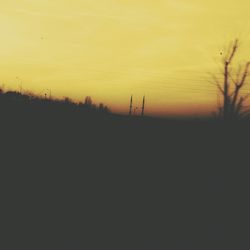 Silhouette landscape at sunset