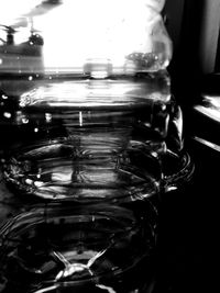 Close-up of glass jar on table