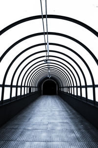 Interior of covered footbridge