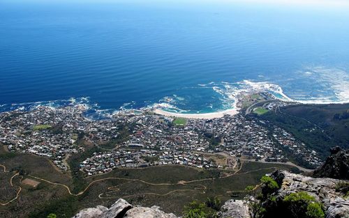 High angle view of sea