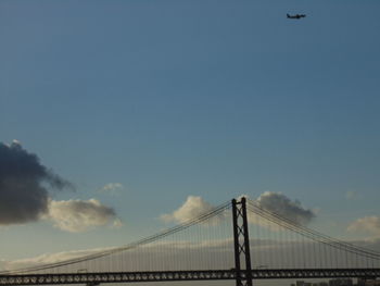 Low angle view of bridge against sky