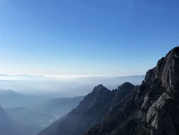 Scenic view of mountains against clear sky