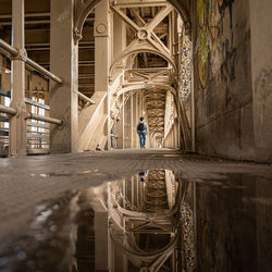 People walking in building