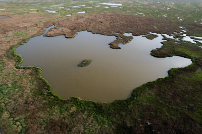 High angle view of beach