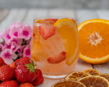 Close-up of orange fruits on table