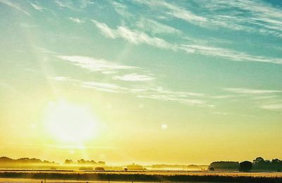 Scenic view of sea at sunset