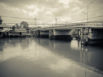 Bridge over river against sky