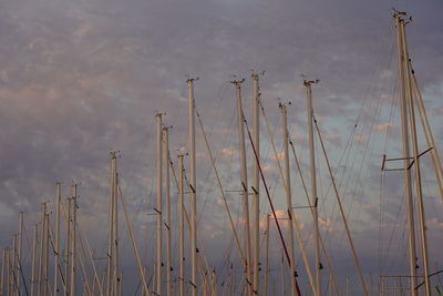 Low angle view of sailboats against sky