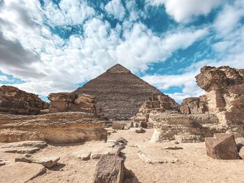 Ruins and the pyramids of giza