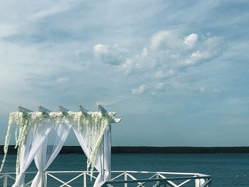 Panoramic view of sea against cloudy sky