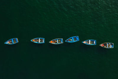 Directly above shot of boats on lake