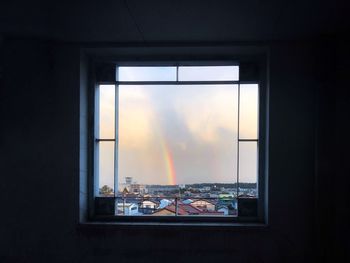 Sunlight streaming through window in house
