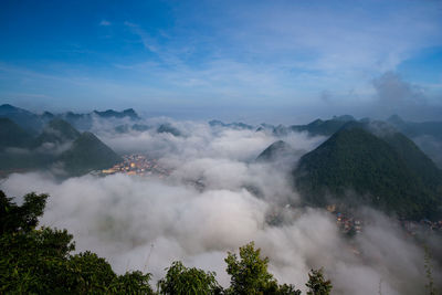 Scenic view of mountains against sky