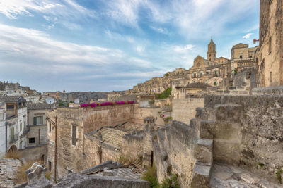 Ancient unesco heritage old town of matera sassi di matera, in southern italy. prehistoric dwellings