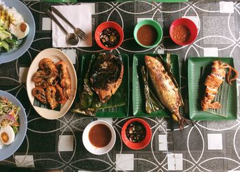 Directly above shot of food on plate