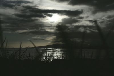 Scenic view of cloudy sky at sunset