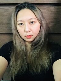 Portrait of beautiful woman at home