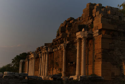 Old ruins of temple against sky