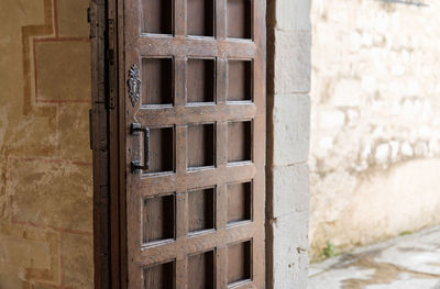 Close-up of window of building