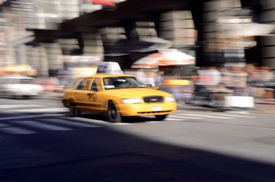 View of traffic on road in city