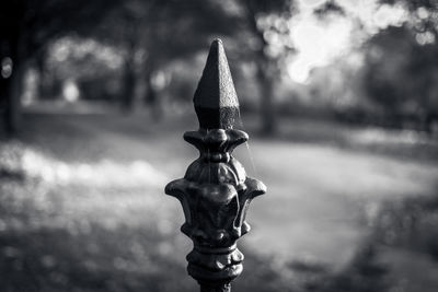 Close-up of statue against sky