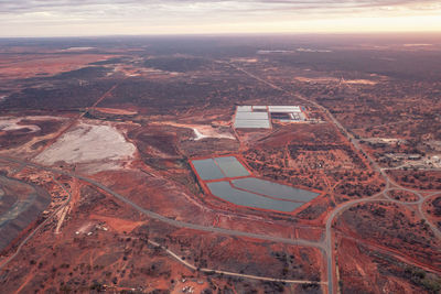 Super pit mining in australia kimberlite femoston. photo from drone over the quarry. mining industry