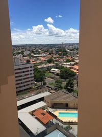 High angle view of townscape against sky