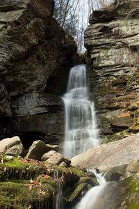 Low angle view of waterfall