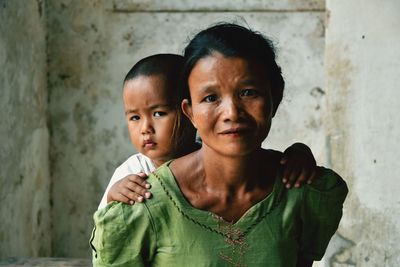 Portrait of mother and son