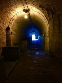 Interior of illuminated tunnel